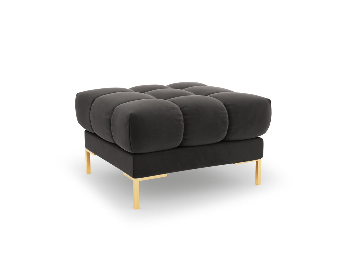 Cosmopolitan Design Poef Bali flueel, donkergrijs - 60x60x41cm