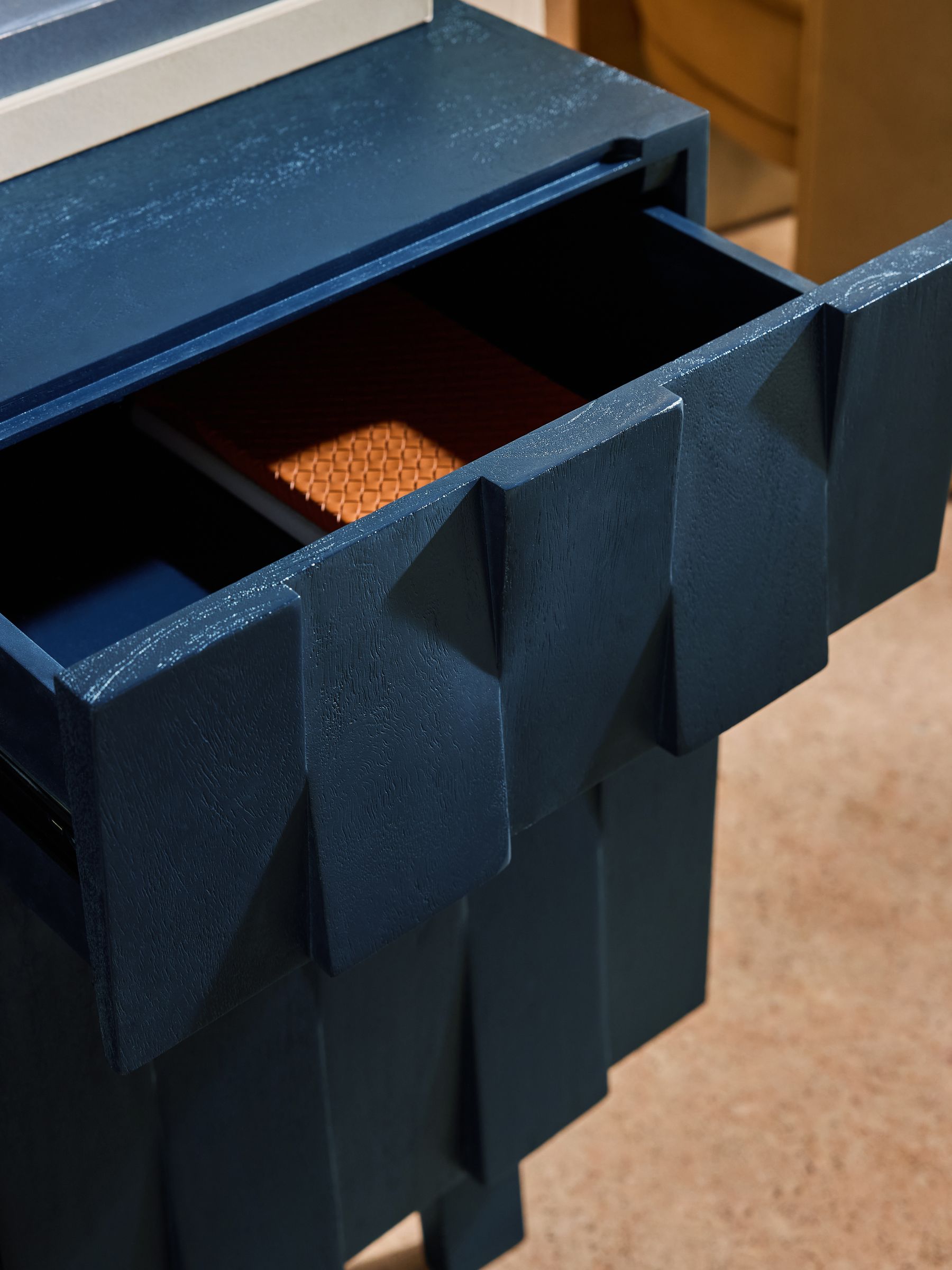 Ronan Small Sideboard in Blue Stained Mango Wood