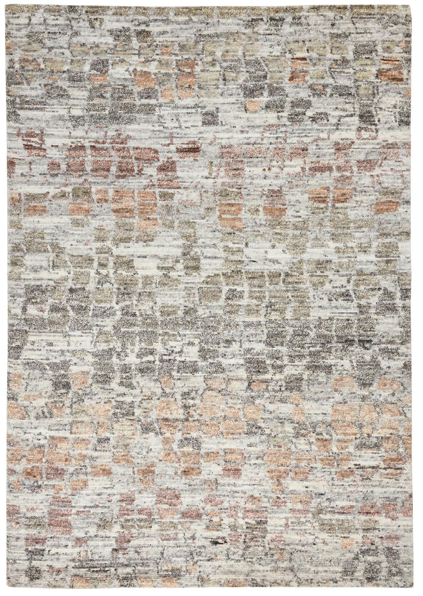 LHASA - Tapis de luxe noué main en laine multicolore naturel 170x240 cm