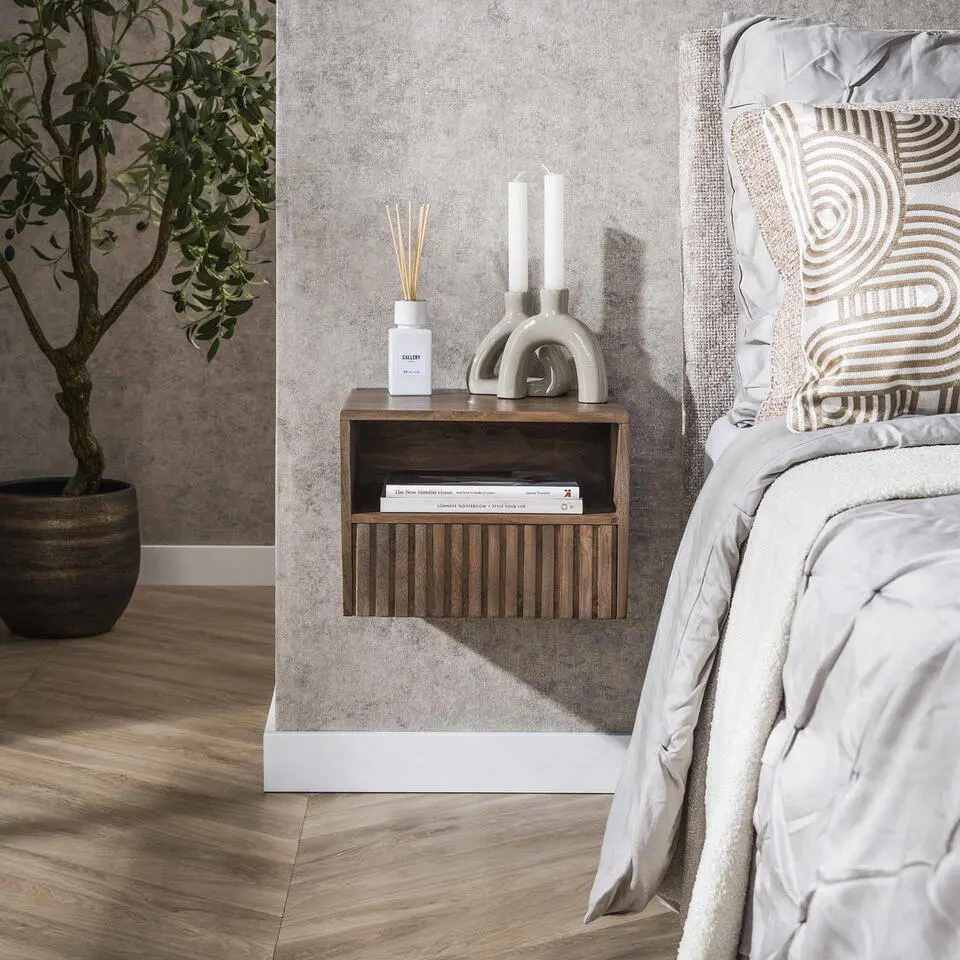 Nachtkastje Bruin Acaciahout - 35x30x25cm - Carve