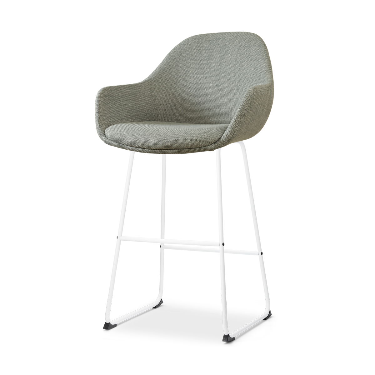 Nolon Nino-Mae Barkruk Saliegroen - met Armleuning - Wit - 75 cm