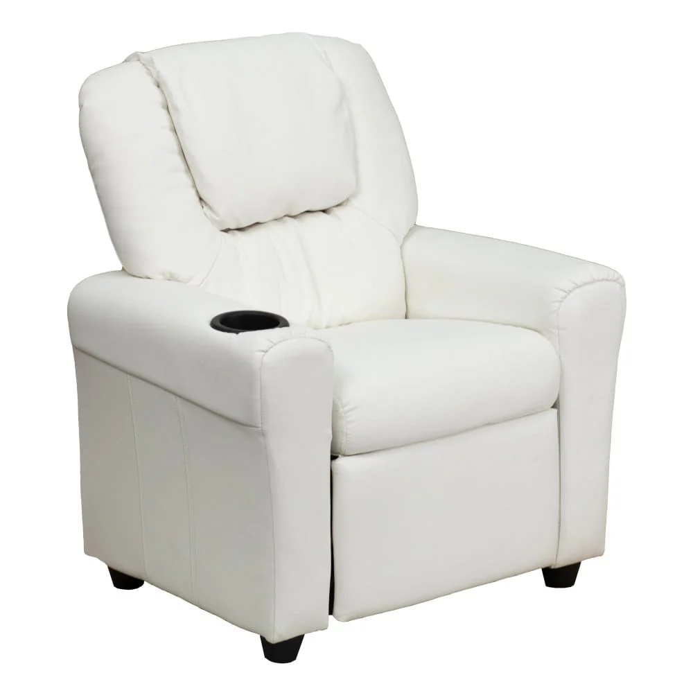 Contemporary Kids Recliner with Cup Holder and Headrest - 24W x 21.5 - 36.5D x 27H
