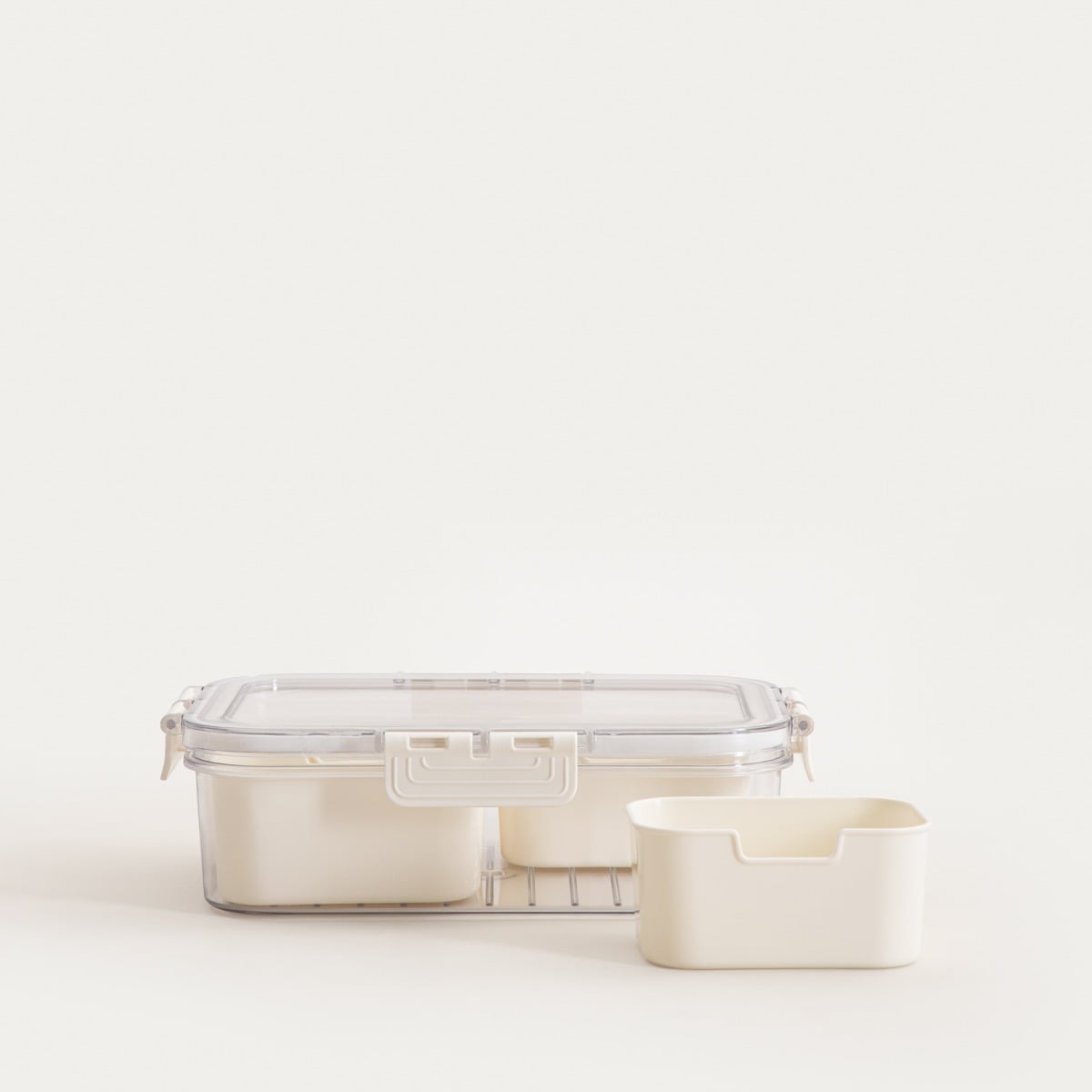 Pojemnik plastikowy GASPARI z wkładami prostokątny 23,5x16,5x7 cm