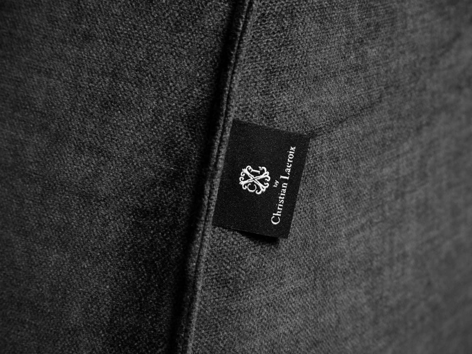 CHARLES - Canapé D'Angle Droit 5 places en Velours Gris Foncé