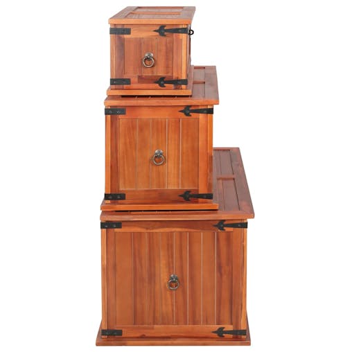 NNEVL Storage Chests 3 pcs Solid Acacia Wood