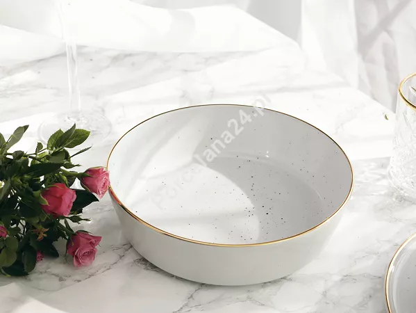 Serwis obiadowy na 12 osób (40 el.) Lubiana - Ankara Gold 1608D Natrysk