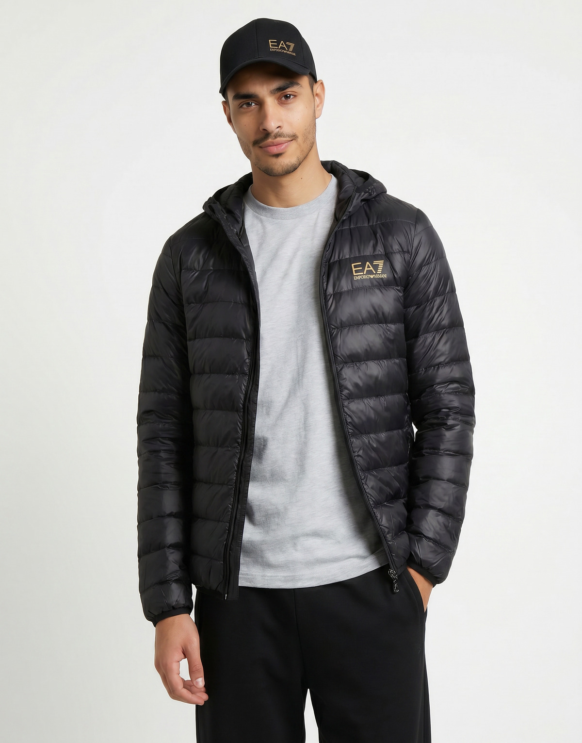 Emporio Armani EA7 - CORE IDENTITY DOWN JACKET HD - Black / Gold