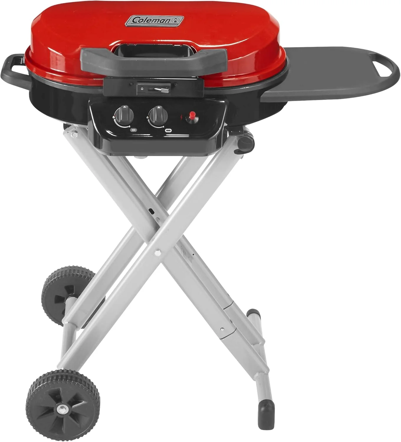 285 Portable Stand-Up Propane Grill - Grill with 3 Adjustable Burners, Instastart Ignition and 20,000 BTUs of Power - 285 Sq. In. Cooking Area(Red)