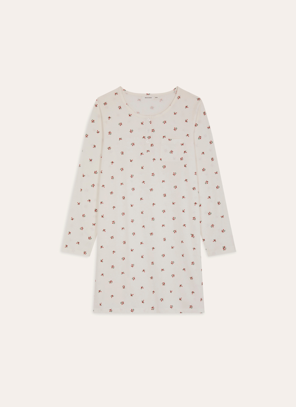 CHEMISE DE NUIT IMPRIMÉE CUTIE ECRU