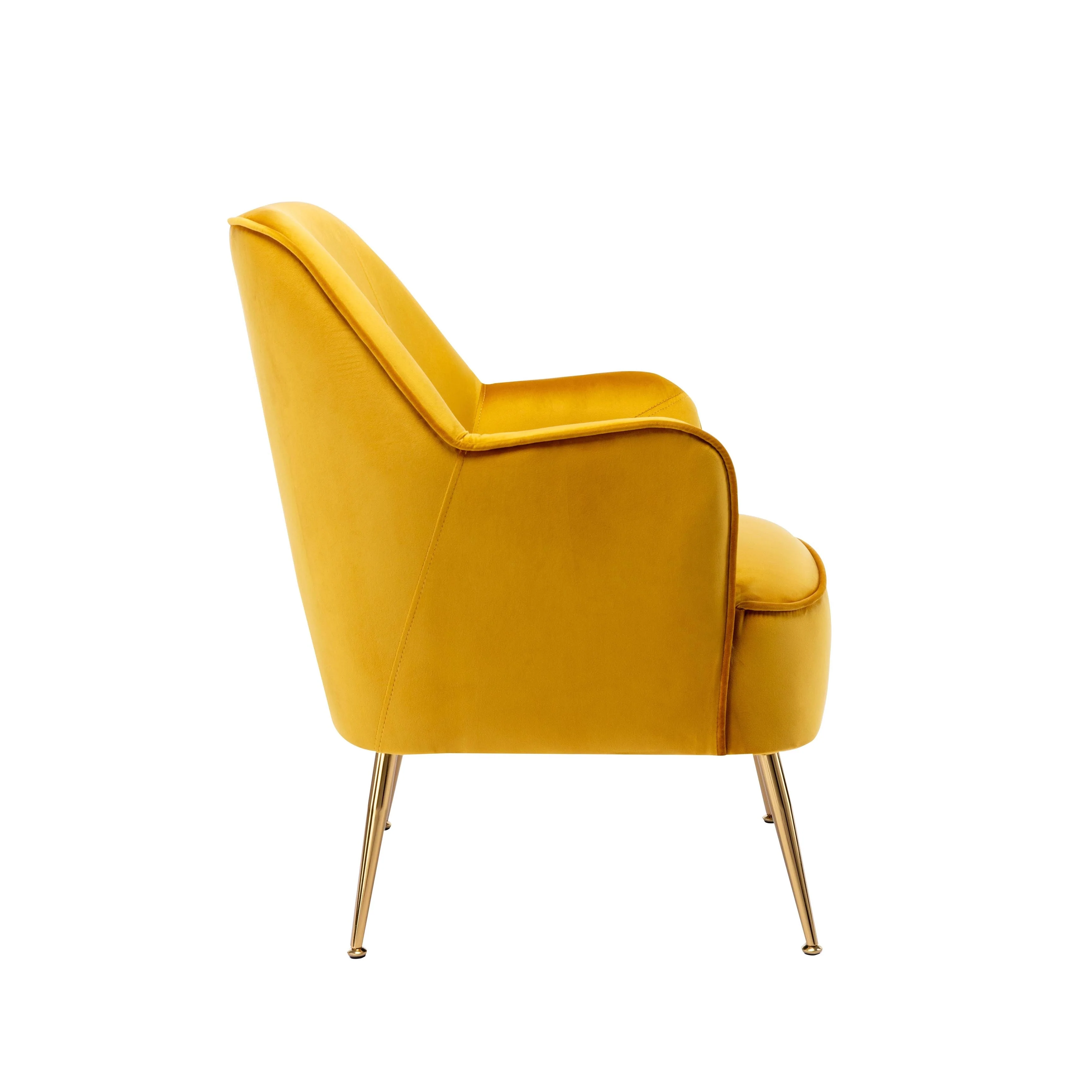 Porthos Home Adora Velvet Upholstered Accent Chair with Gold Chrome Legs