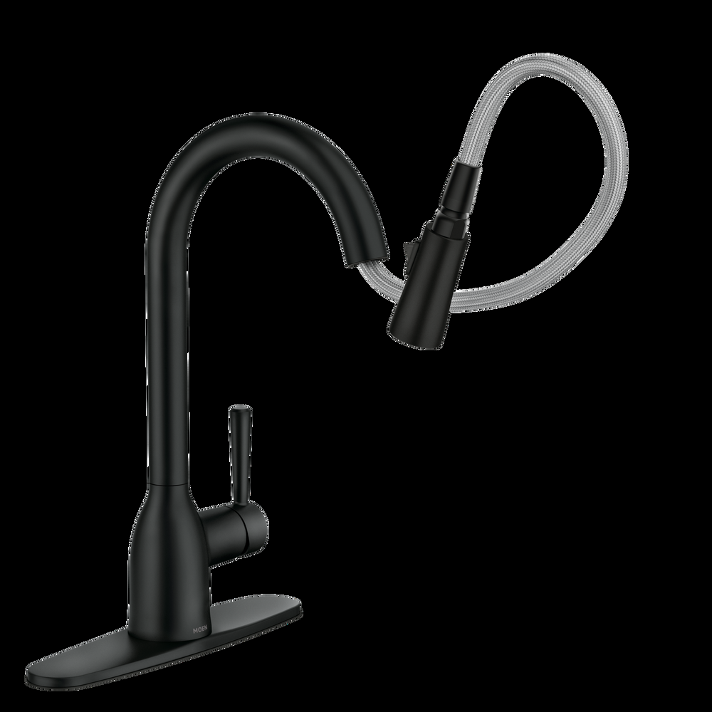 Moen® Adler Single Handle Pull Down Kitchen Faucet, Matte Black