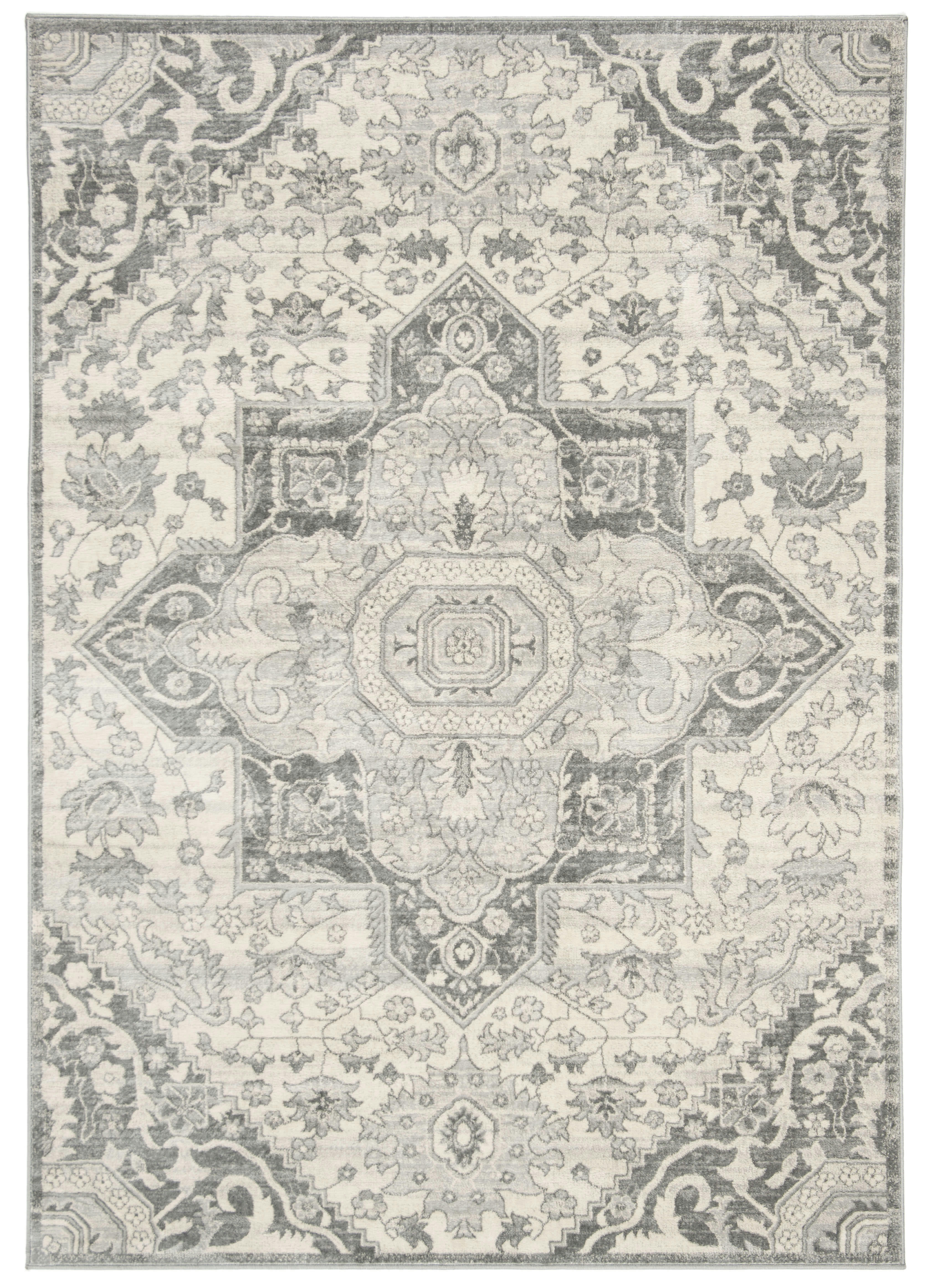 BRENTWOOD - Tapis de salon interieur en gris & crème, 160 x 229 cm