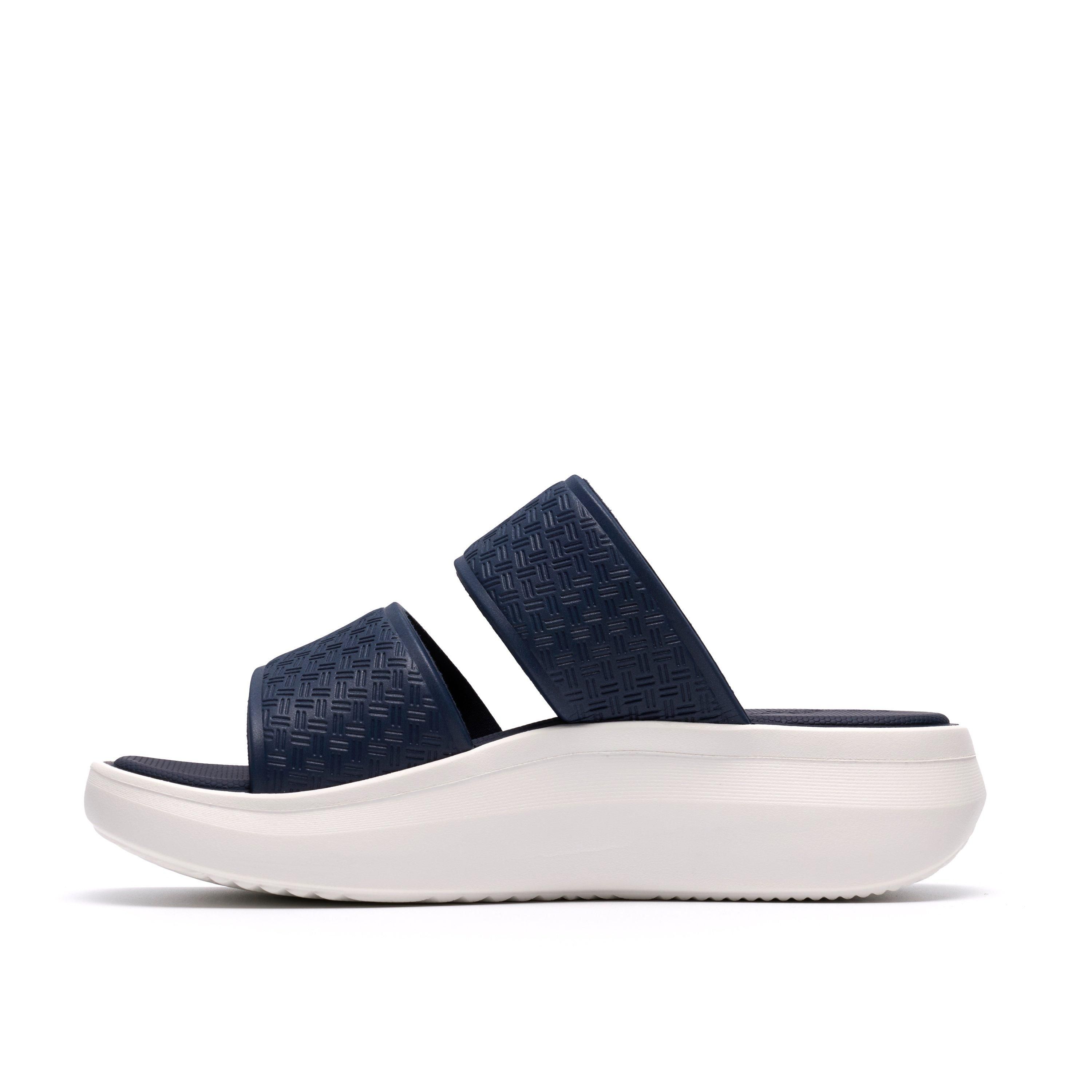 Clarks Solevana Star2 Navy Flat Sandals,Sliders