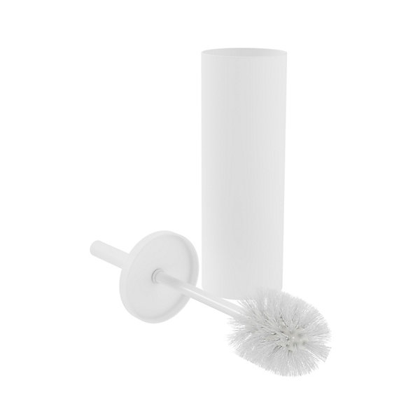 Brosse WC et support Gomma en polypropylène coloris blanc Ø9,3 x H.36 cm