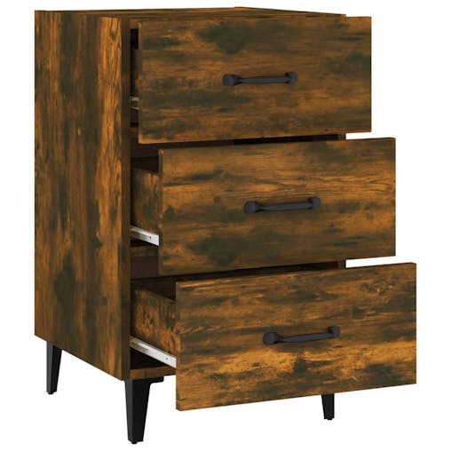 NNEVL Bedside Cabinet Smoked Oak 40x40x66 cm Engineered Wood