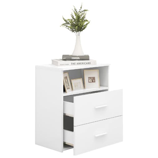 NNEVL Bed Cabinet White 50x32x60 cm