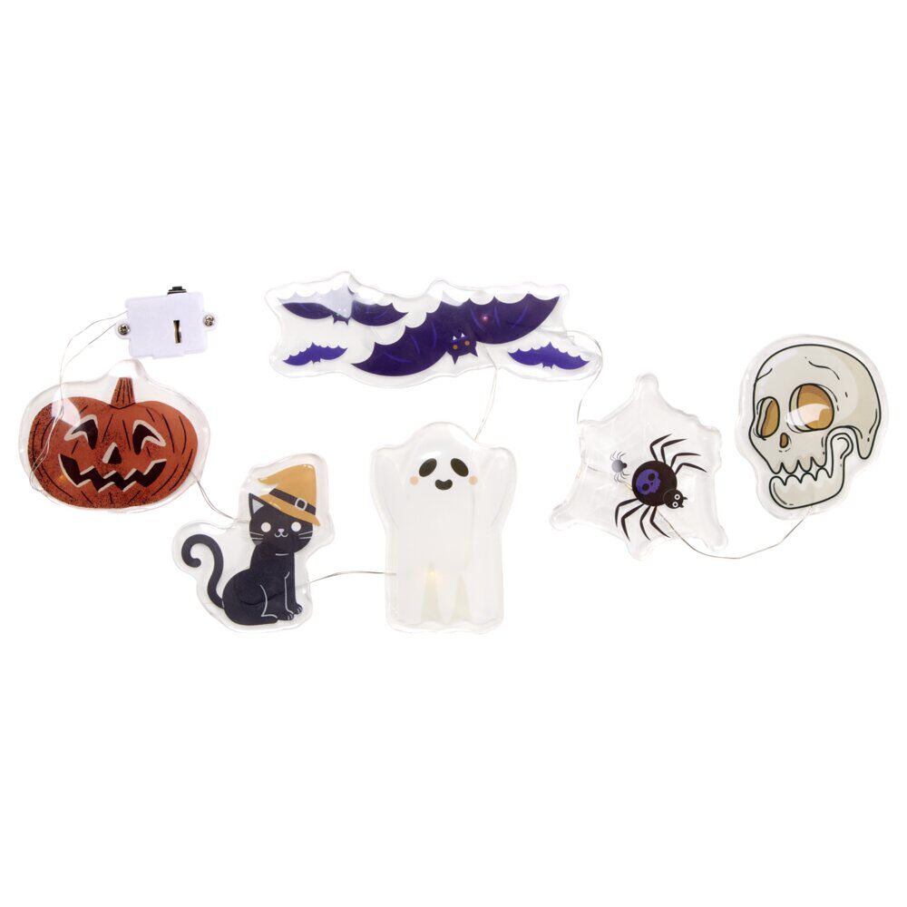 Sticker gel Halloween x6 guirlande LED lumineuse L30X13,5 cm