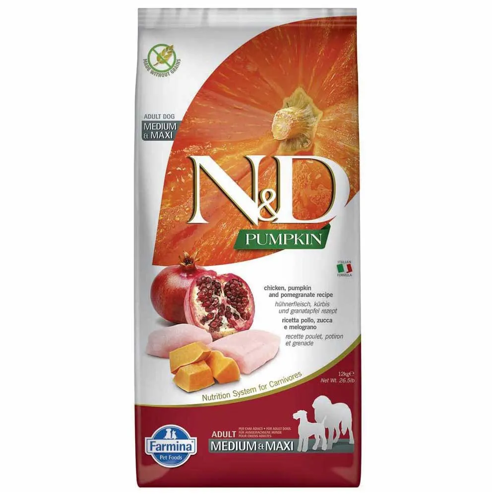 Farmina N&D Pumpkin Chicken And Pomegranate Adult Dog Food 12kg