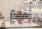 Dior  Book Tote White Multicolor Dior Petites Fleurs Embroidery