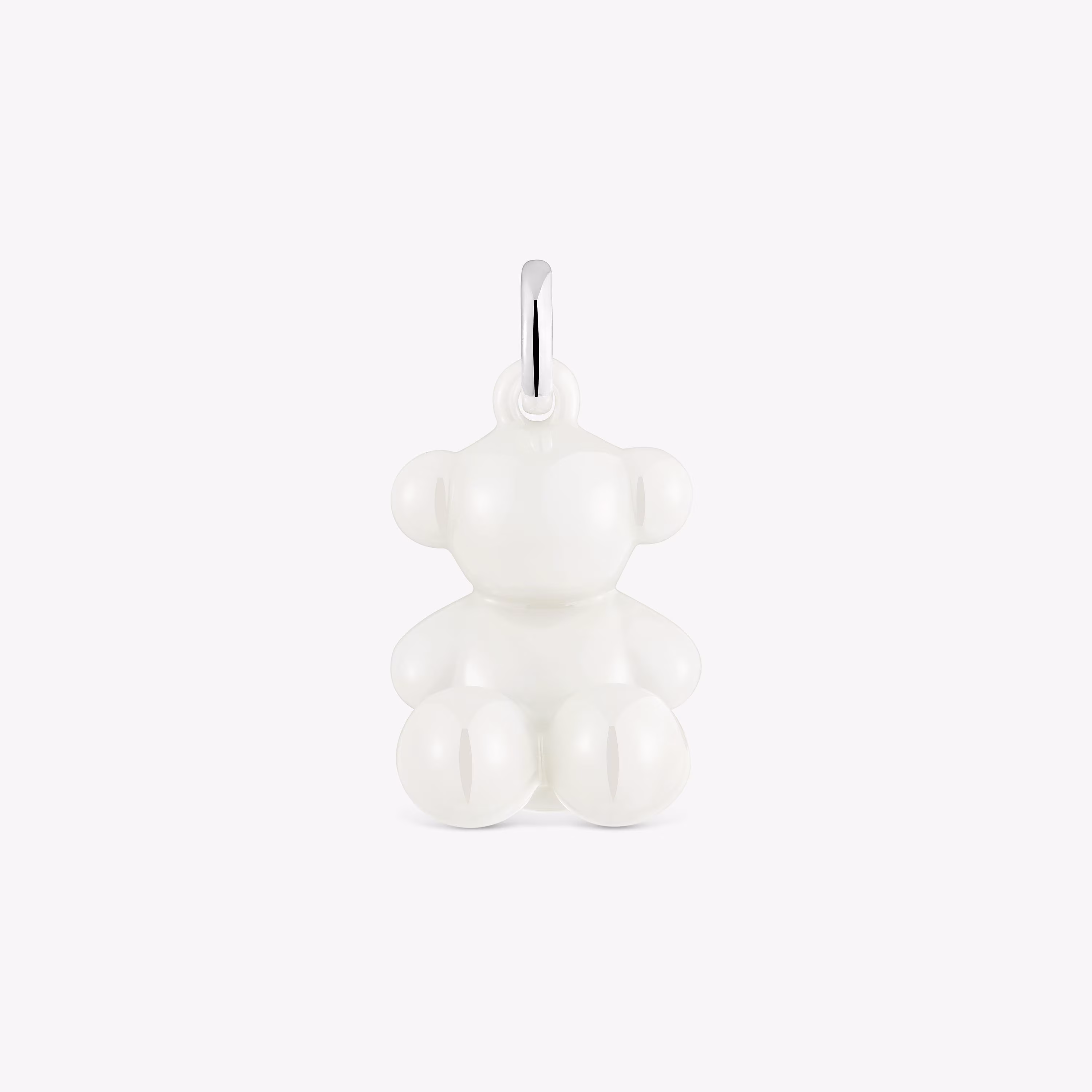 Colgante oso de plata y cerámica blanca Bold Bear