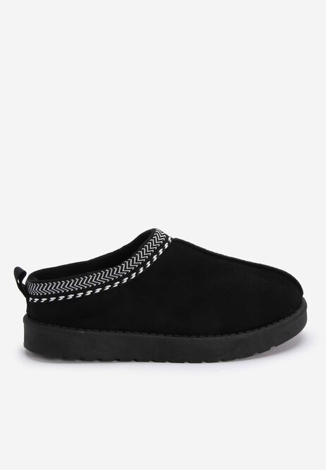 Older Girls Black Casual Cosy Mules