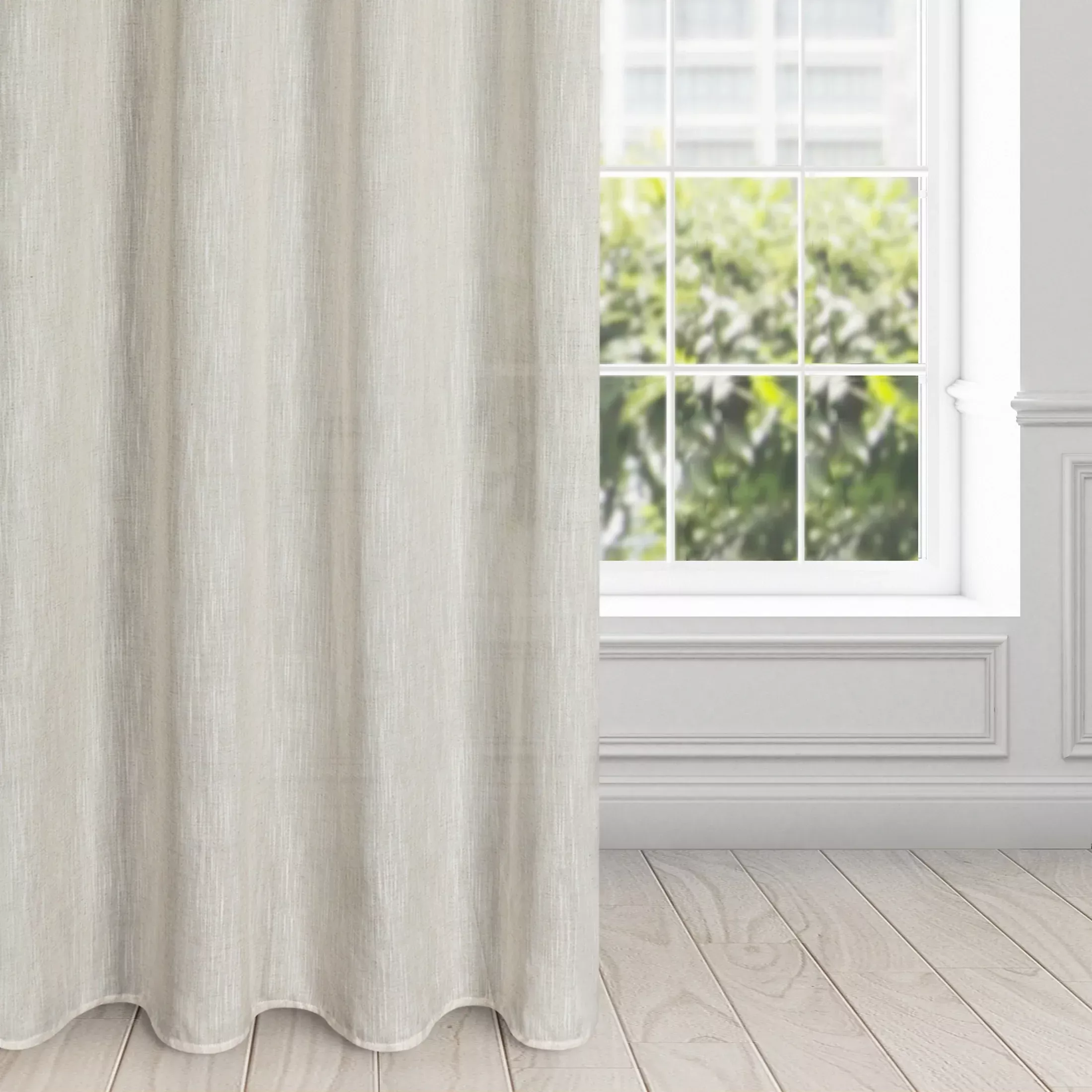 Zasłona naturalna z dodatkiem lnu w stylu eko 140x250 cm przelotka - LATIKA