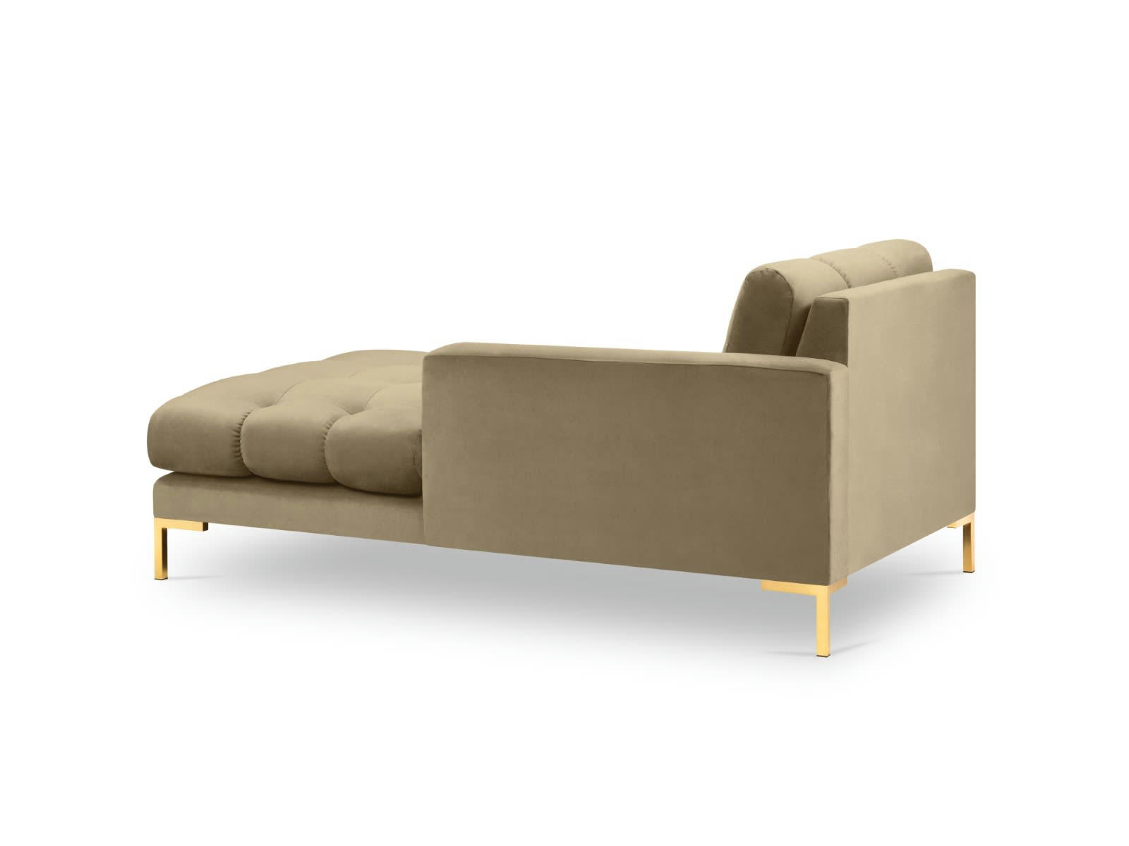MAMAIA - Méridienne droite 1 place en tissu velours beige