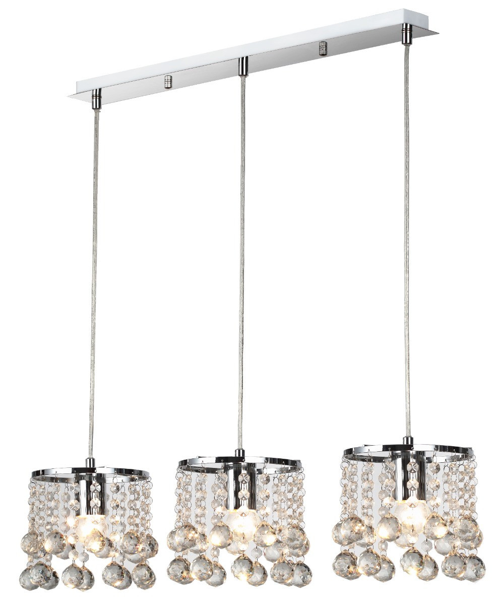 Lampa wisząca chromowana London Crystal 3xE14x40W wym: 82x71x15 cm Reality