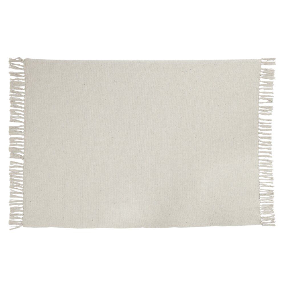 Tapis rectangulaire à franges en fibres couleur unie 120x180cm (3 modèles)