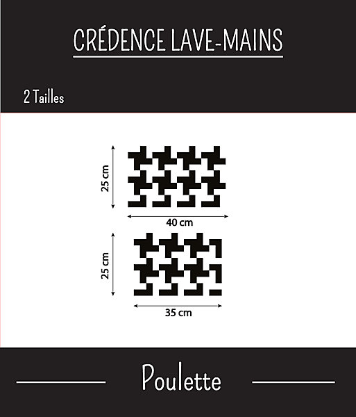 Crédence adhésive Lave-mains POULETTE 40 cm x 25 cm Ma Nouvelle Déco
