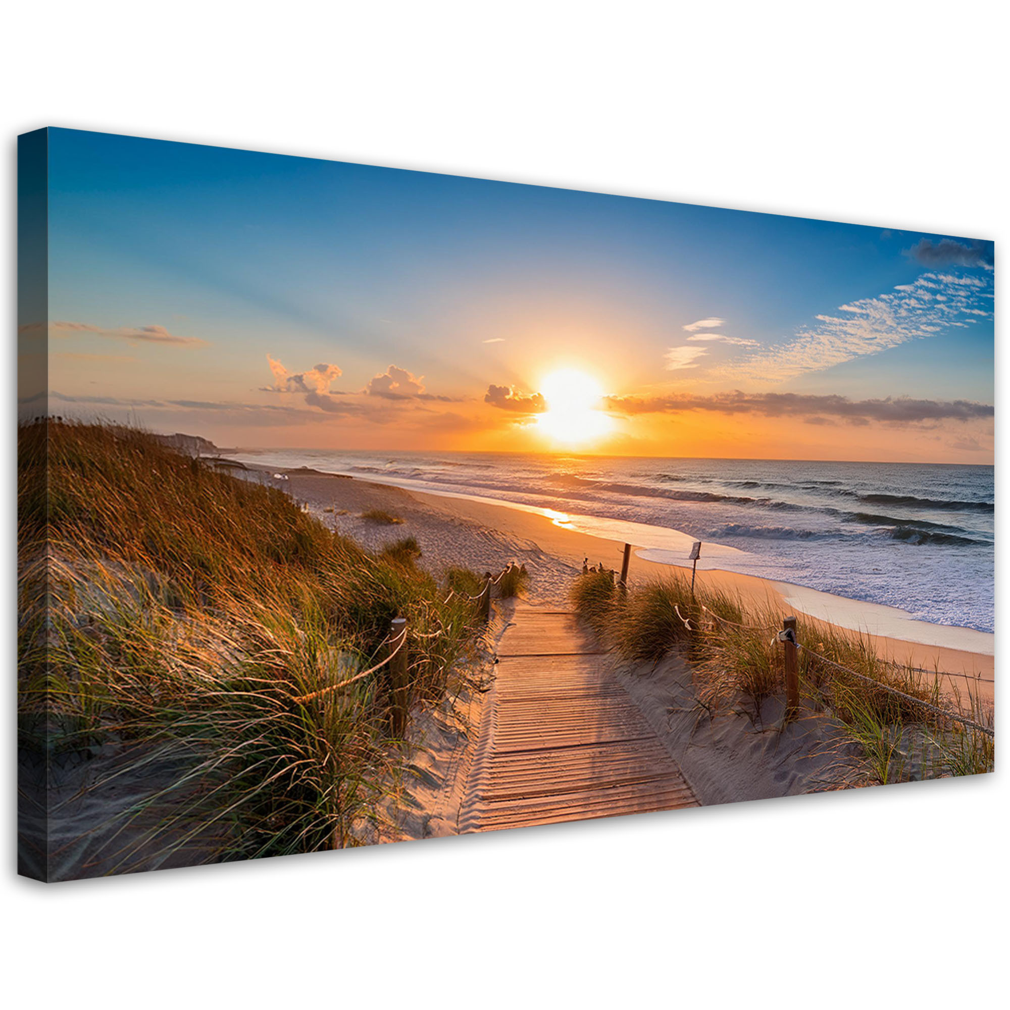 Feeby Obraz na płótnie, Zachód Słońca na plaży Pejzaż 80x40