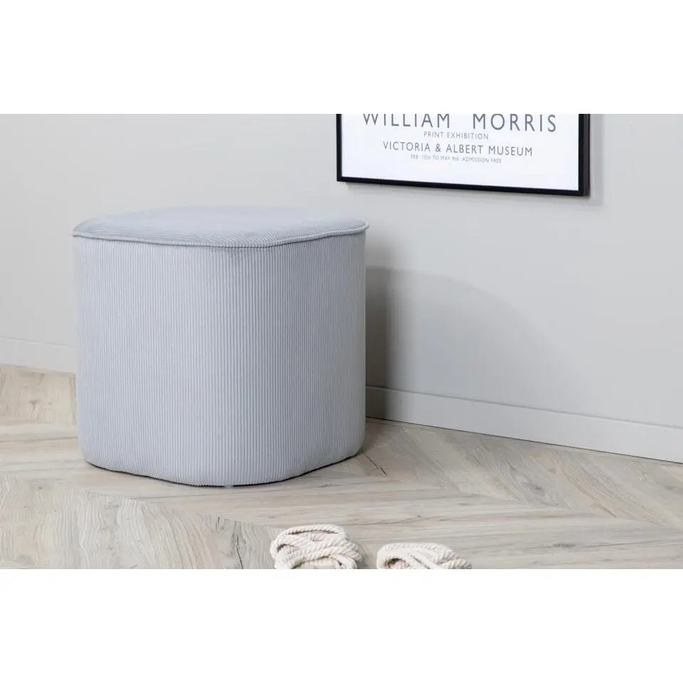 Svea - Arlo poef - rib - grijs