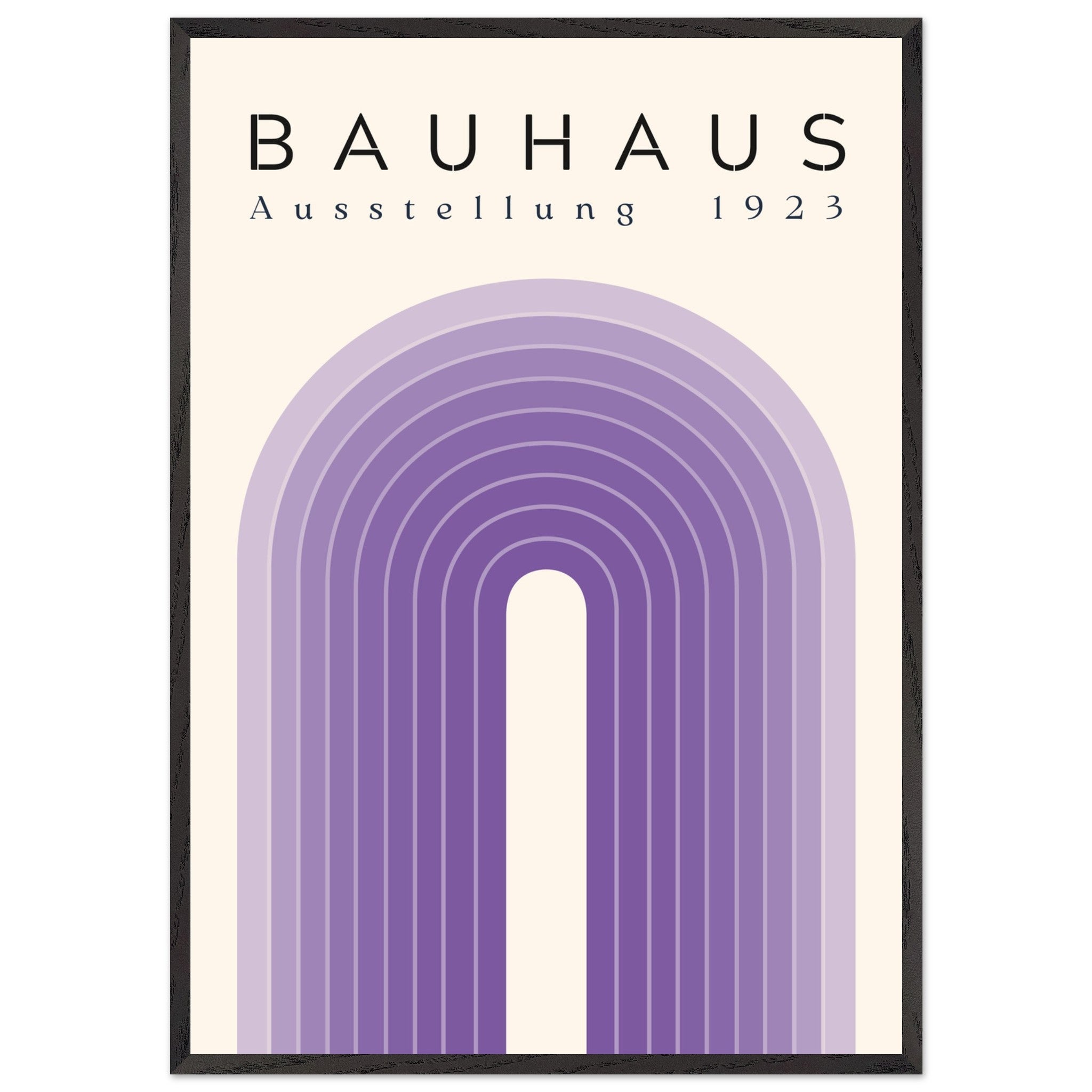 Artfulprints Poster met Lijst Bauhaus - Purple rainbow  - 70x100 cm - Paars