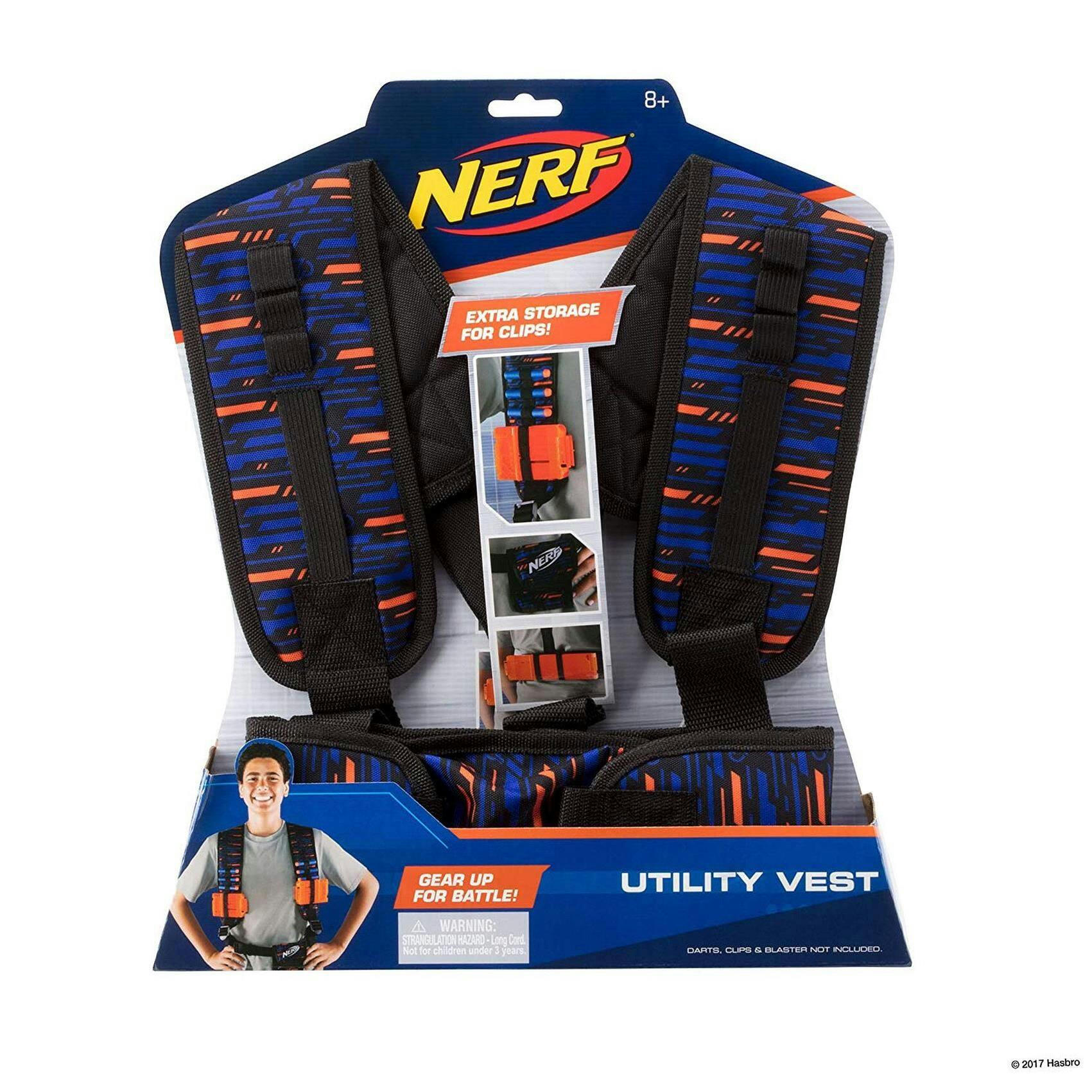 NERF N-Strike Elite Adjustable Tactical Utility Vest With Dart & Magazine Storage, Age 8+