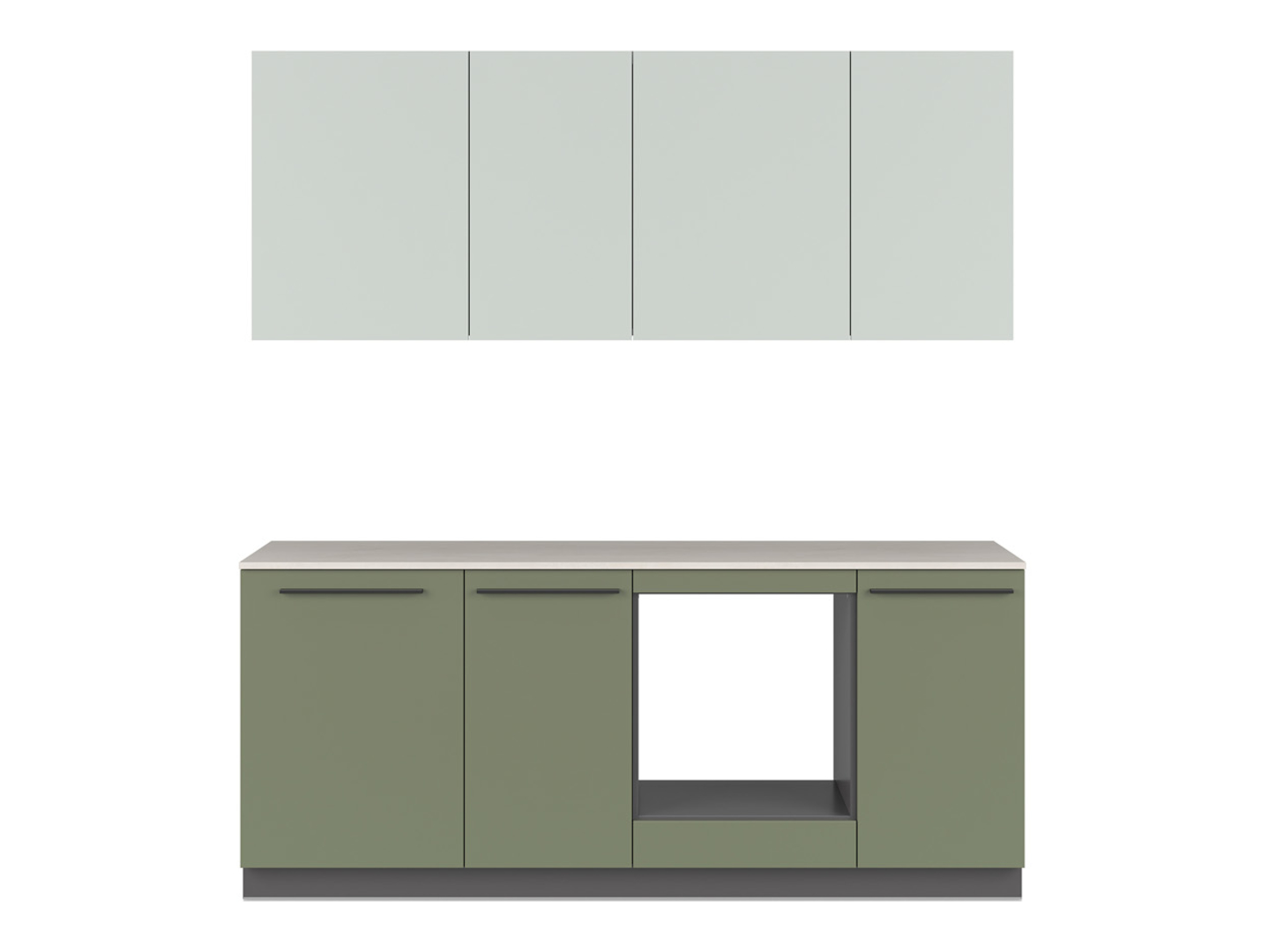 Komplet kuchenny Milino Small 210 cm zielona z blatem