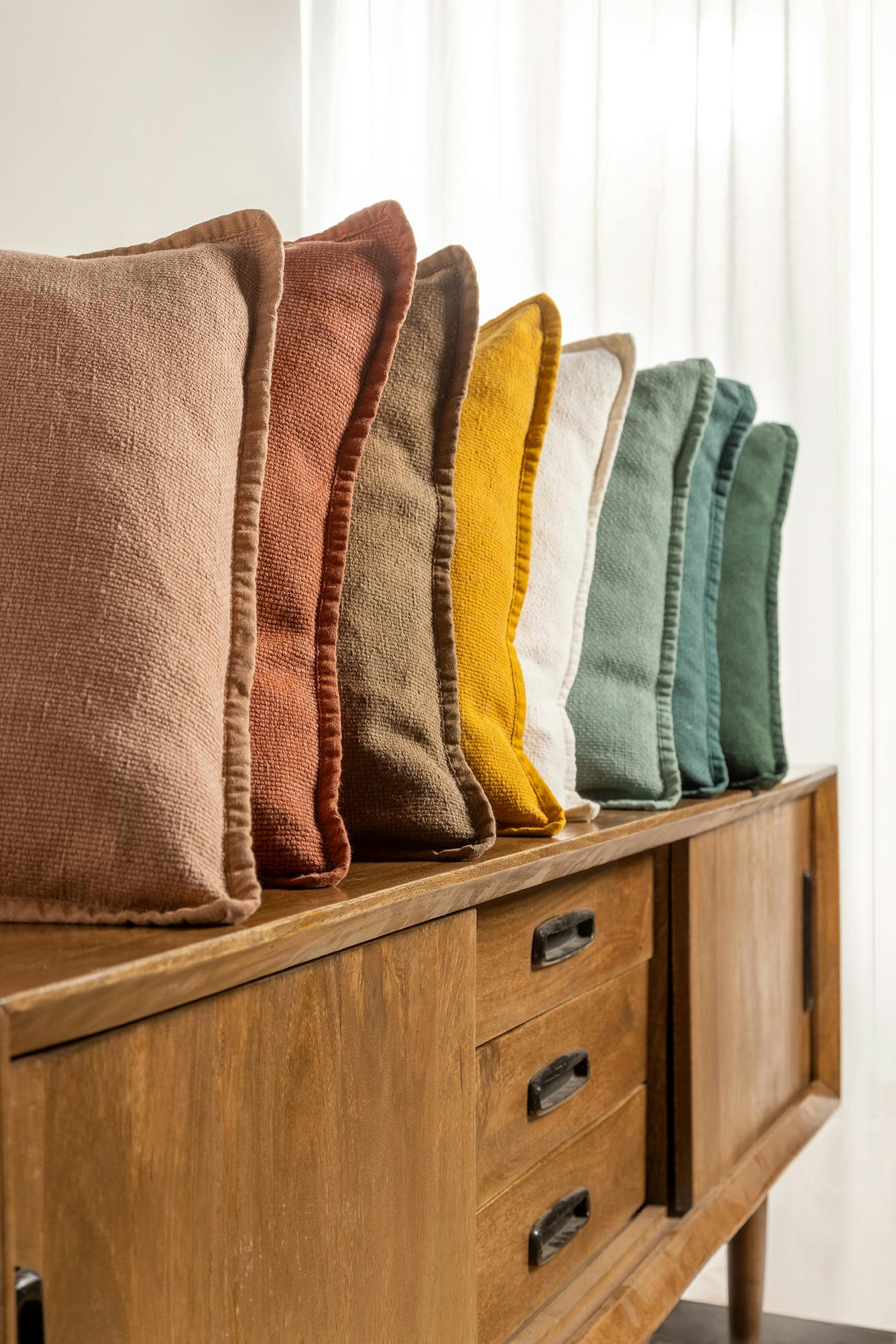 - Housse de coussin jaune en coton-45x45 cm uni