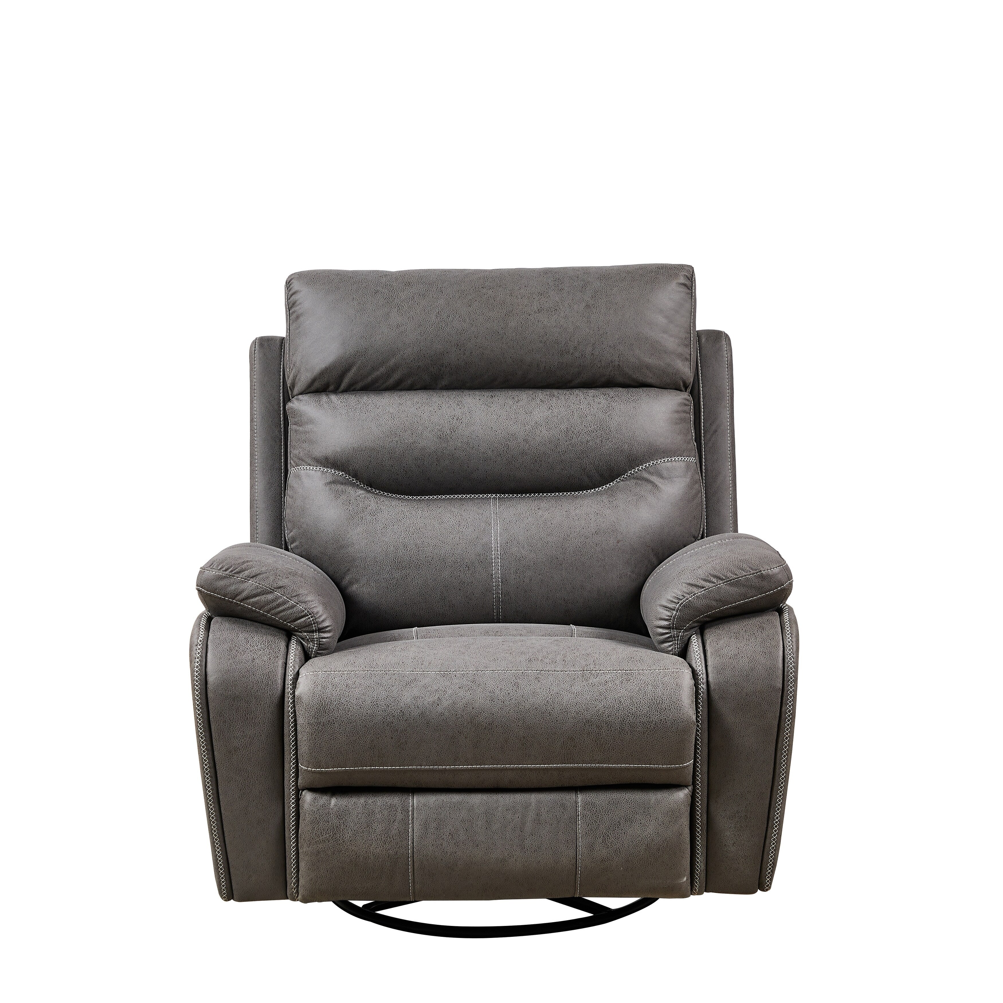 Grey Dual Motor Recliner Chair Featuring 240° Swivel, Rocking Function, USB Ports, and Adjustable Headrest