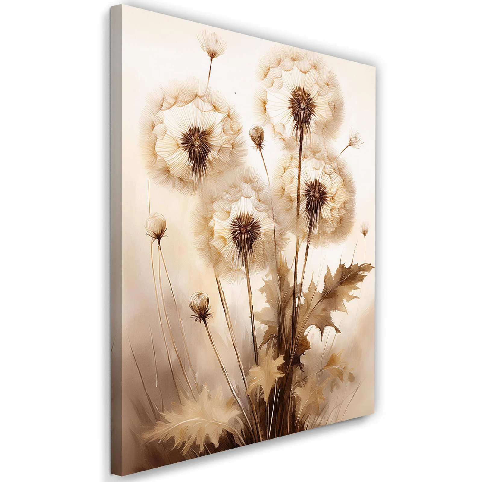 Feeby Obraz na płótnie, Dmuchawce Kwiaty w sepii Natura 40x60