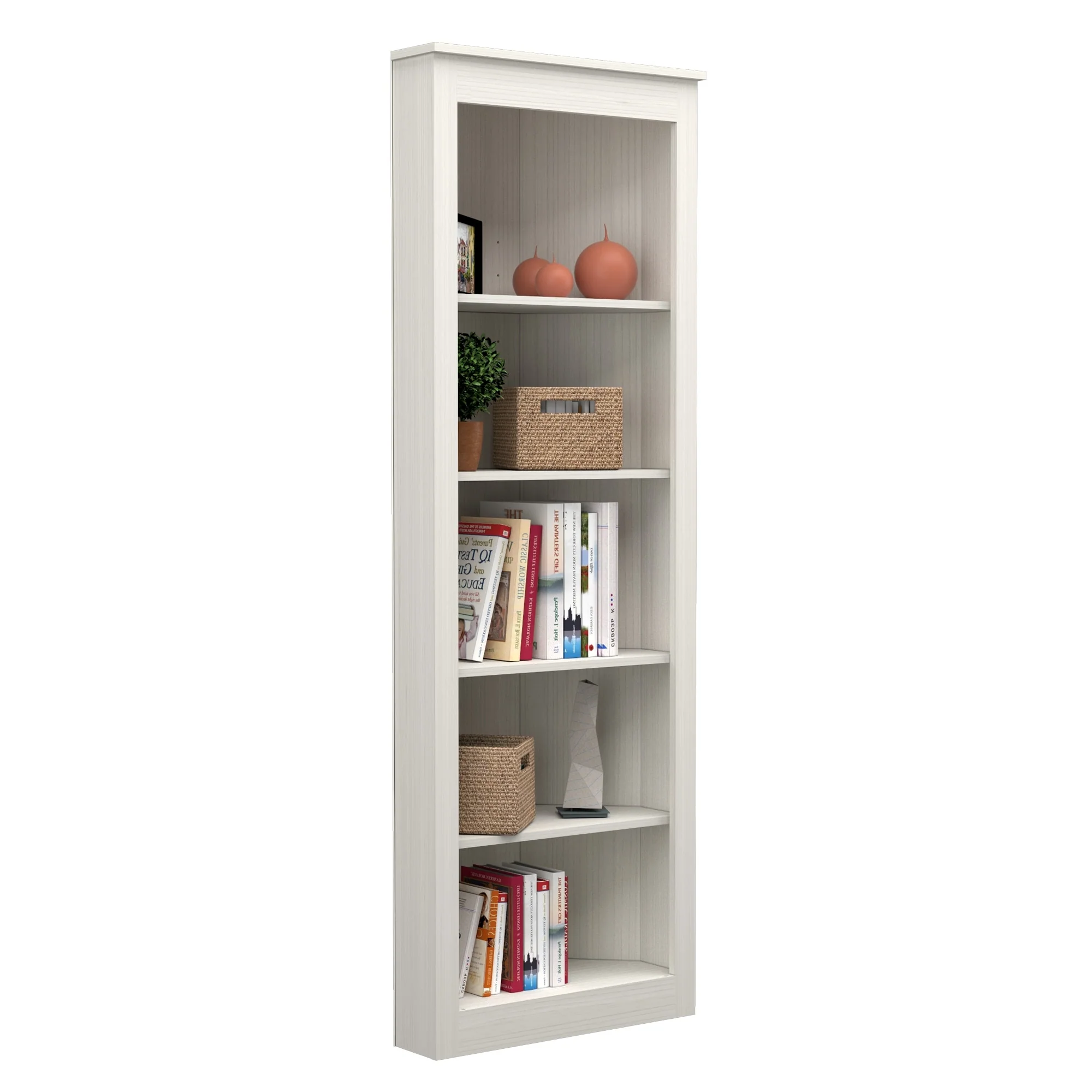 Inval 71-inch 5 Shelf Engineered Wood Corner Bookcase