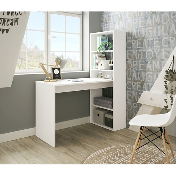 Bureau réversible avec étagère de rangement - L120 cm