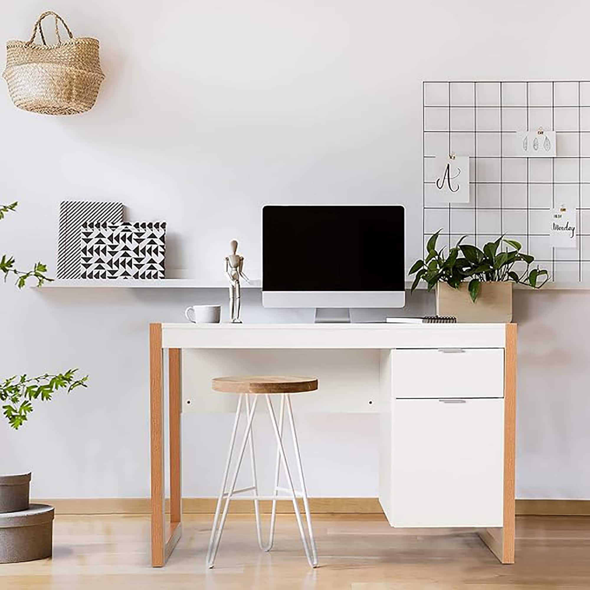 Gymax Modern Computer Desk Workstation Desk Home Office w/ Storage