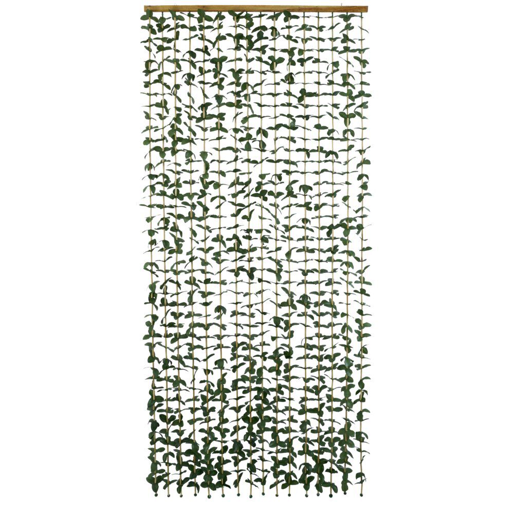 Rideau de porte bambou feuillage vert 90xH200cm