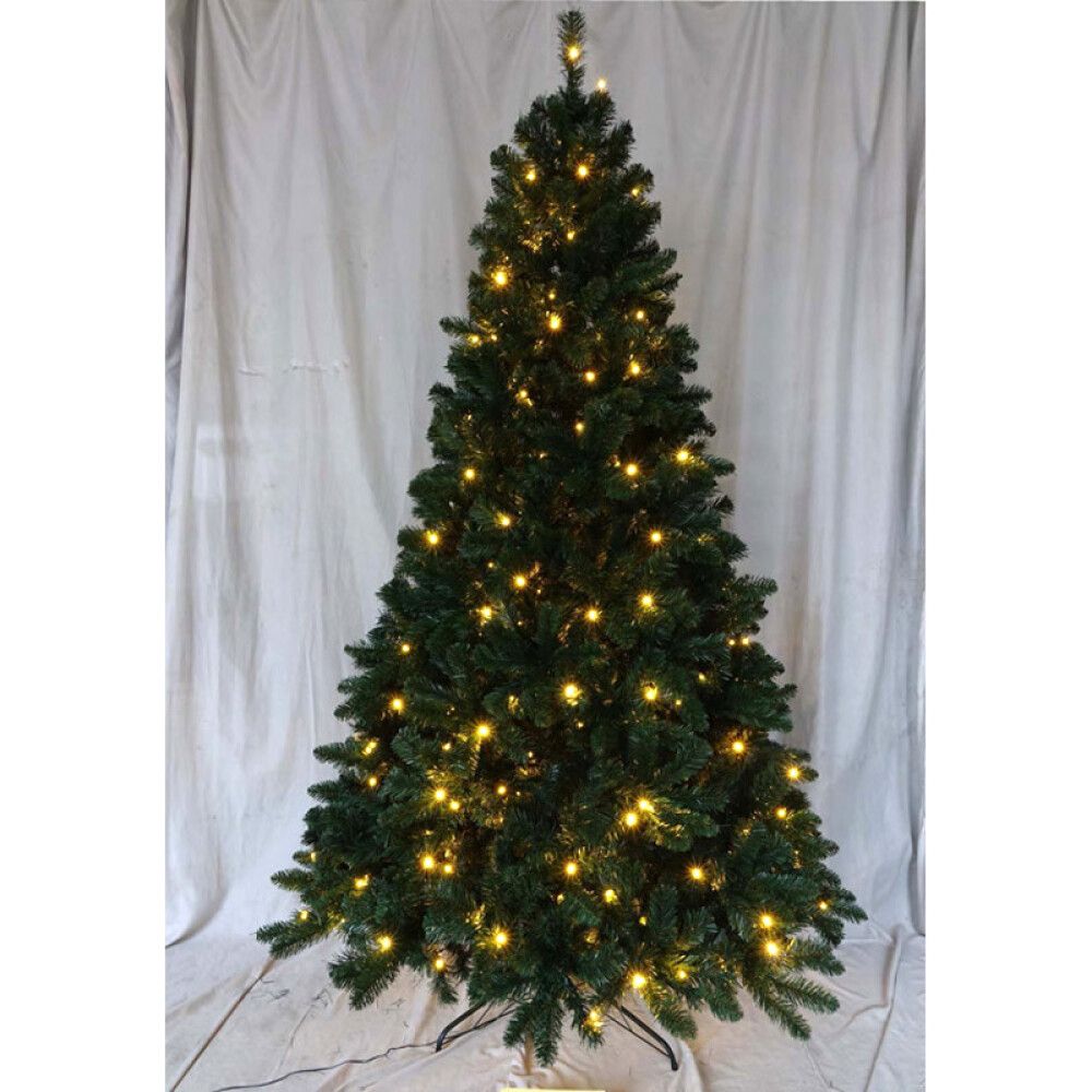 KUNSTIG JULETRE LYX 230CM MED BELYSNING GRØNN