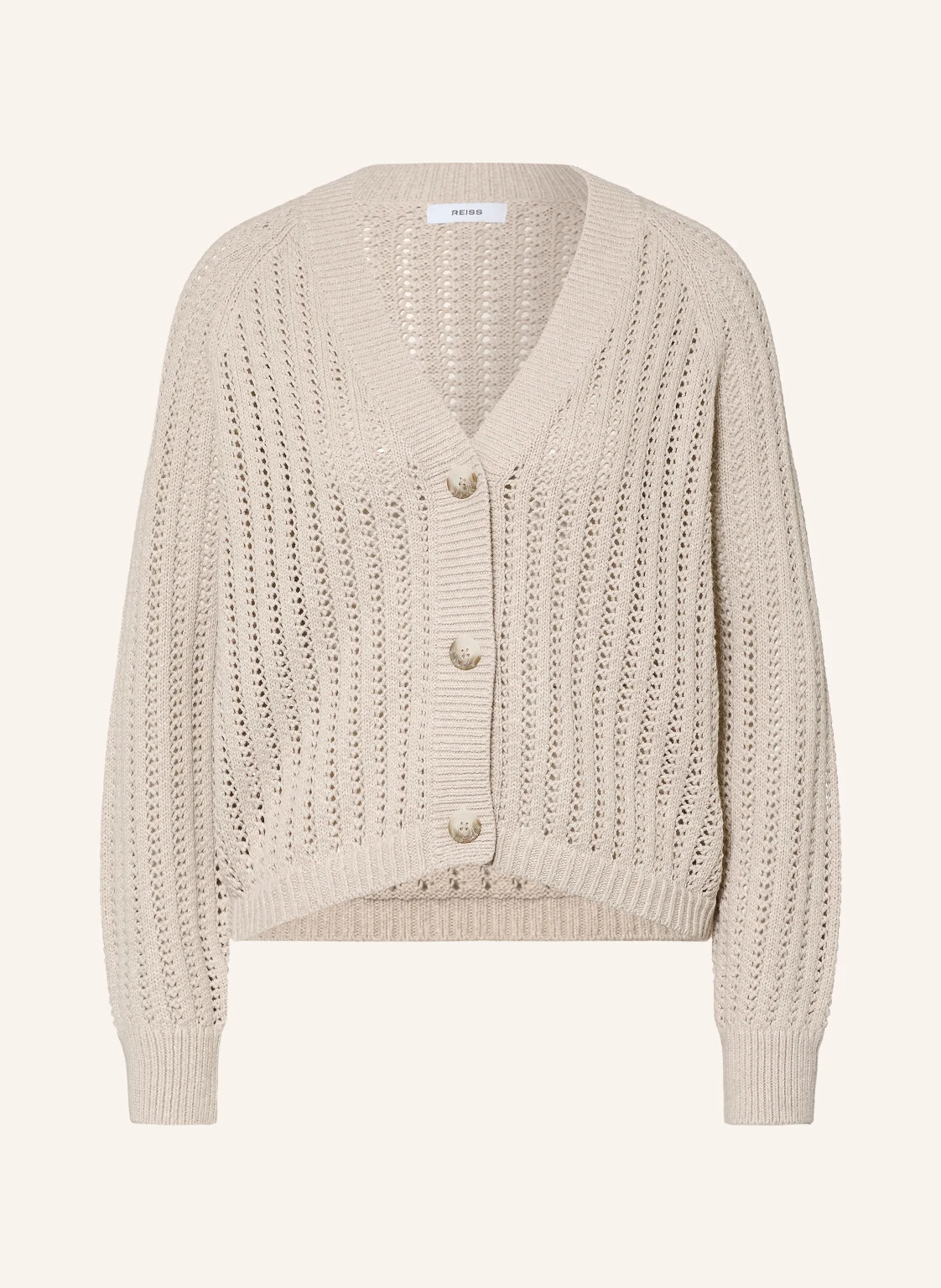 REISS Strickjacke CONSTANCE mit Leinen