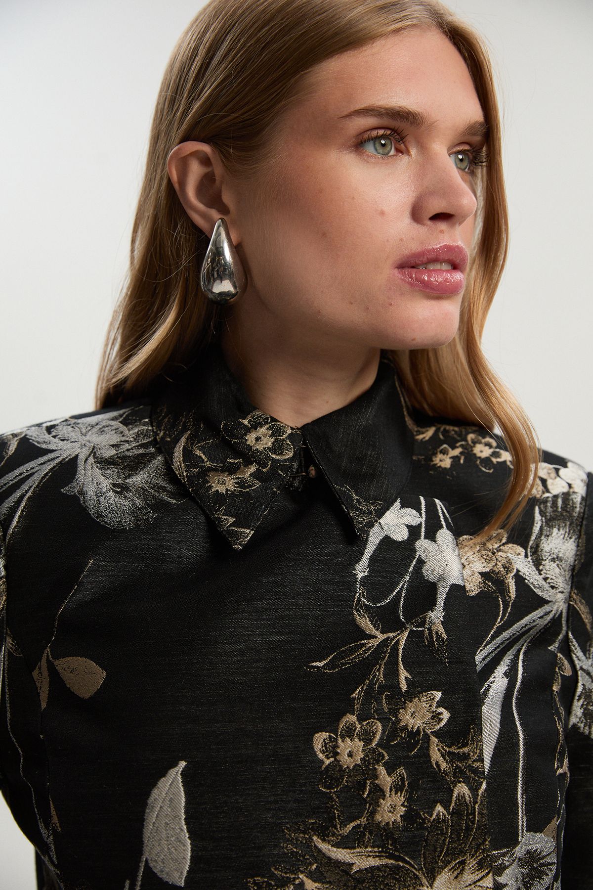 KarenMillen Floral Jacquard Tailored Jacket