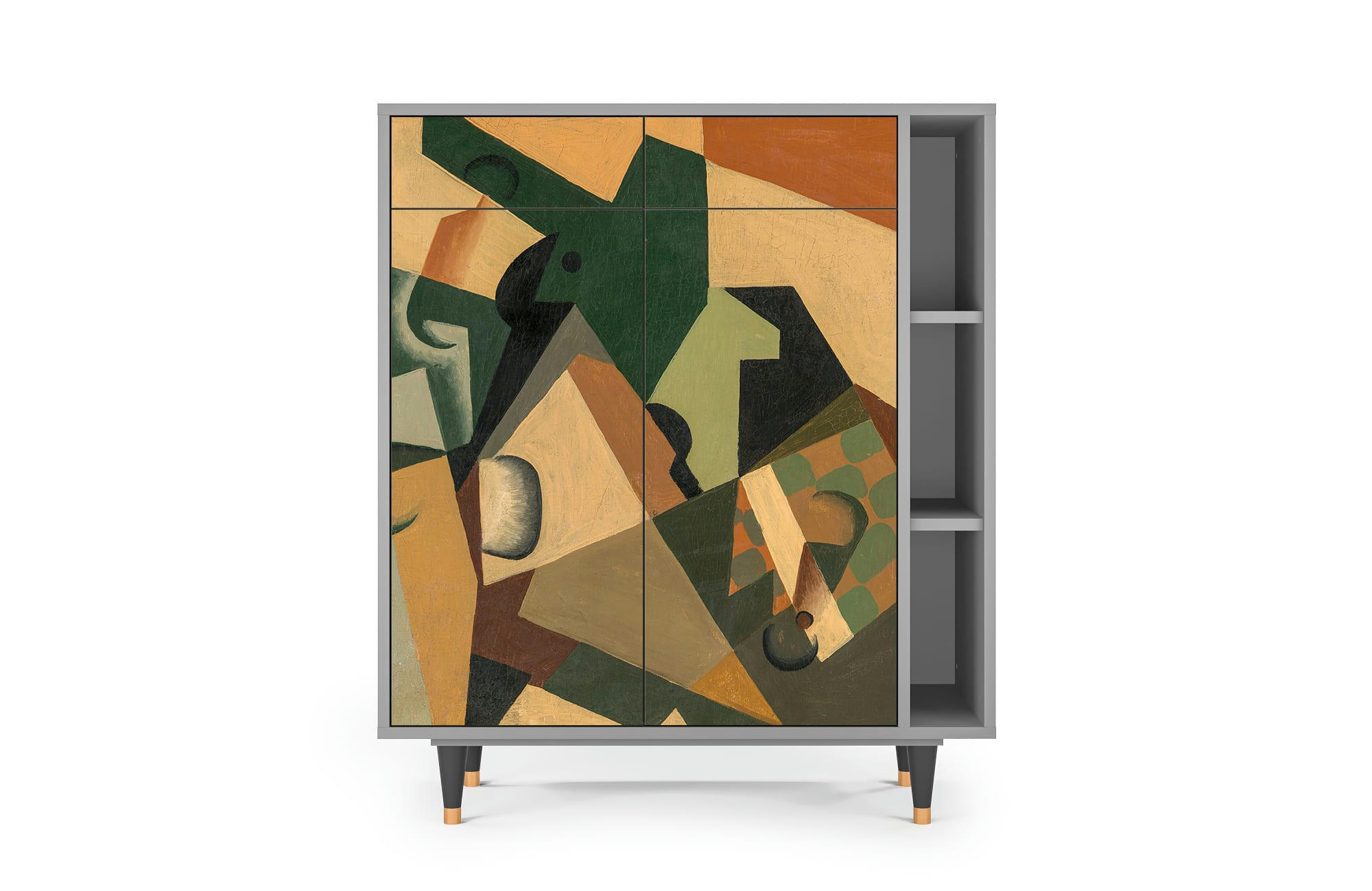 GLASS AND CHECKERBOARD BY JUAN GRIS - Buffet  multicolore 2 tiroirs et 2 portes L 94 cm