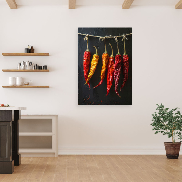 Obraz do kuchni restauracji baru jadalni, Suszone papryczki chilli 20x30