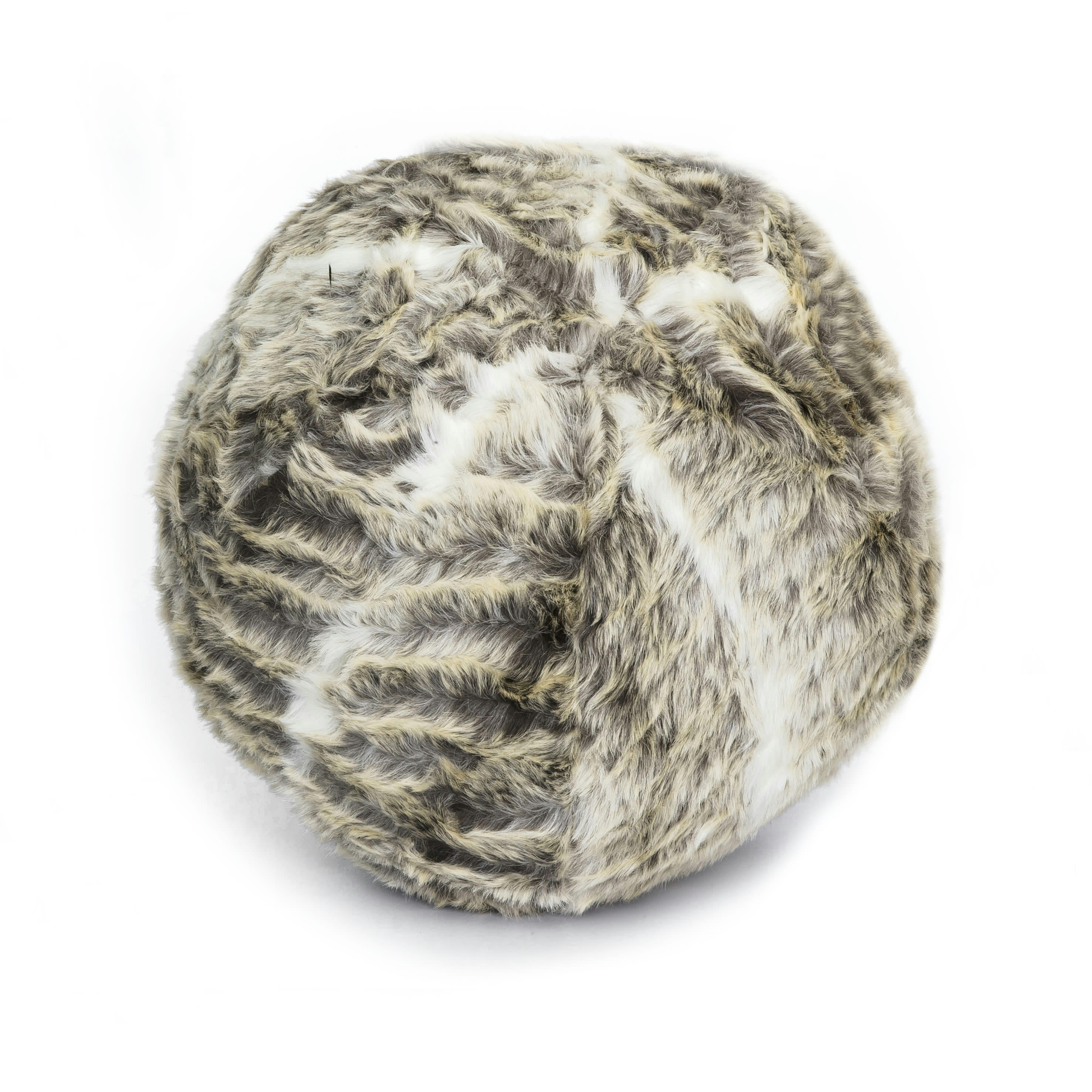 - Coussin balle en fausse fourrure marron clair