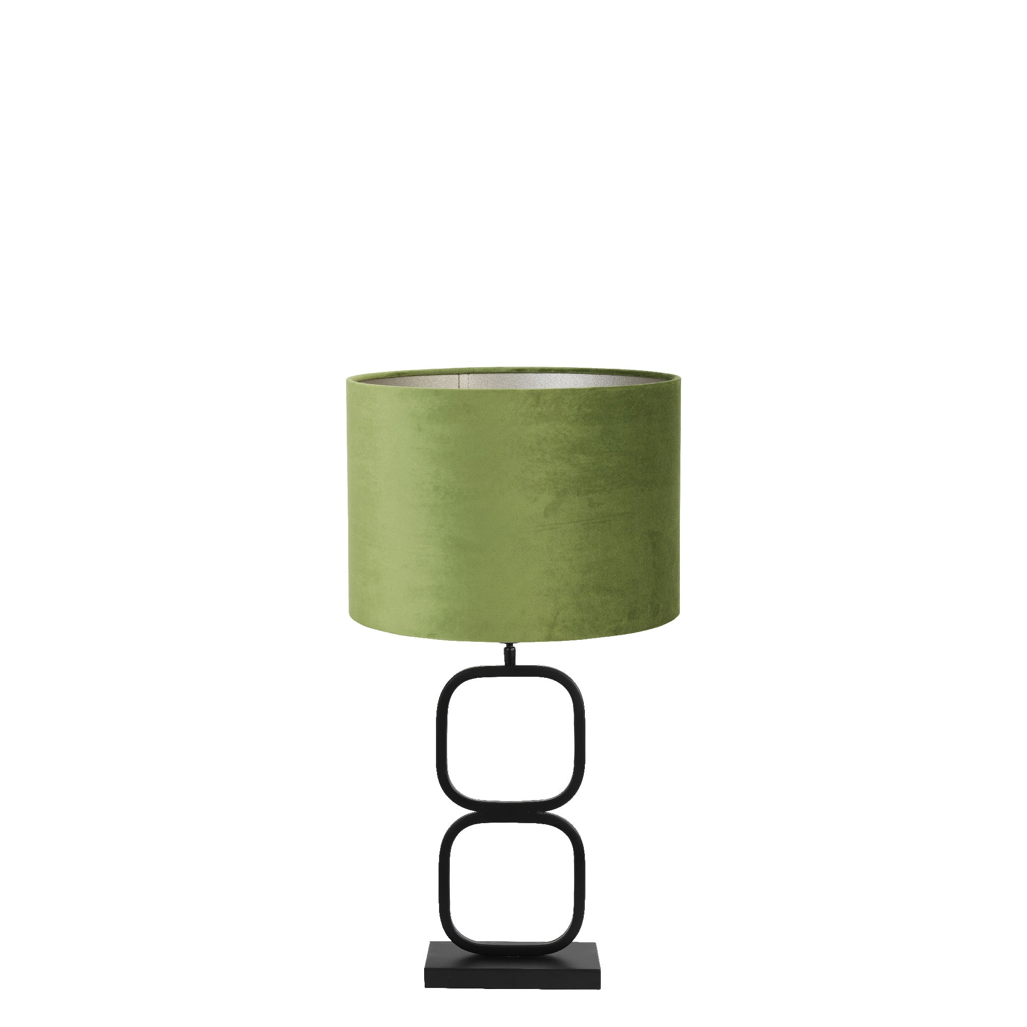 Light & Living tafellamp Lutika/Velours - zwart, groen - 30x30x67cm