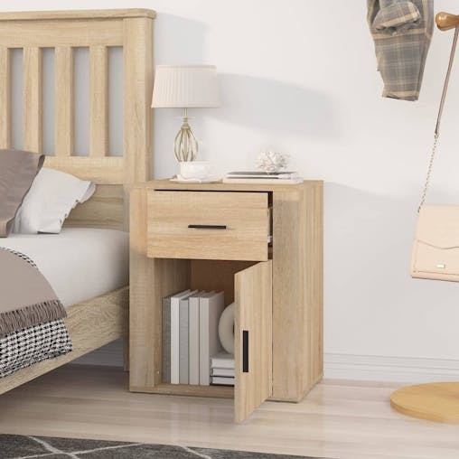 NNEVL Bedside Cabinet Sonoma Oak 50x36x60 cm Engineered Wood